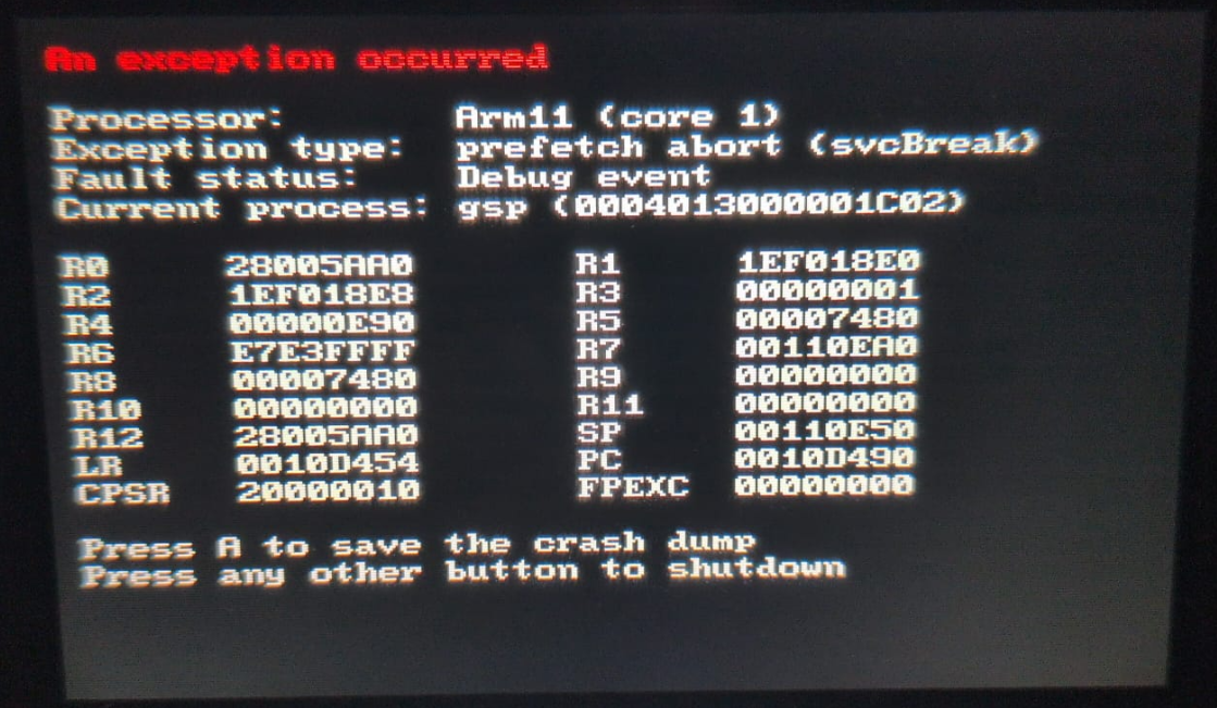 Stock Homemenu GSP Crash